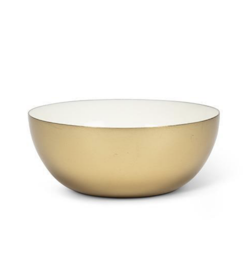 White Enamel & Gold Bowl 4"